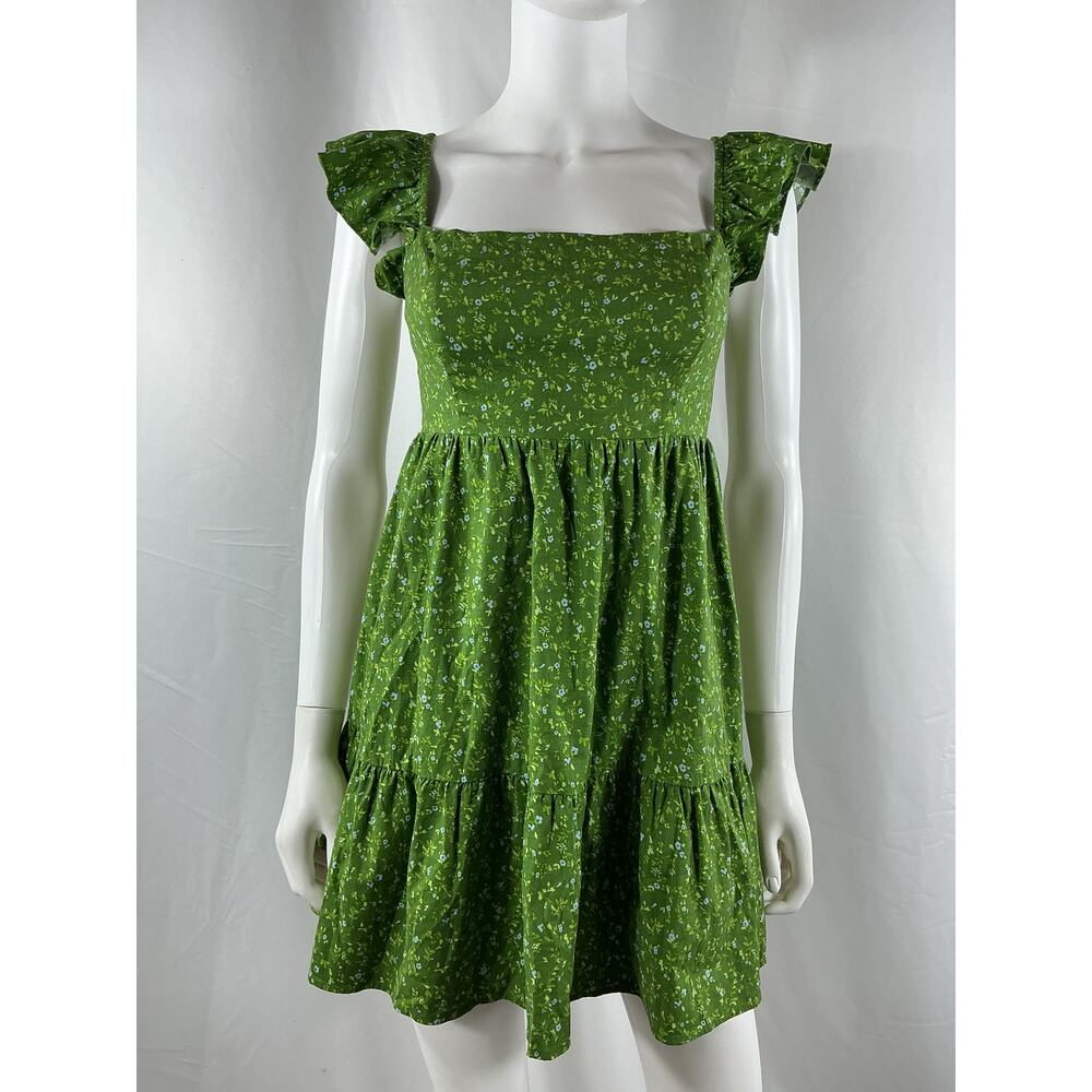 Reformation Green Floral Dress